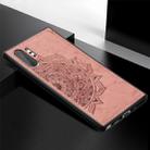 Embossed Mandala Pattern Magnetic PC + TPU + Fabric Shockproof Case for Galaxy Note10+, with Lanyard(Rose Gold) - 3