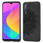 Embossed Mandala Pattern Magnetic PC + TPU + Fabric Shockproof Case for Xiaomi Mi CC9 / A3 Lite, with Lanyard(Black) - 1