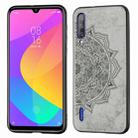Embossed Mandala Pattern Magnetic PC + TPU + Fabric Shockproof Case for Xiaomi Mi CC9 / A3 Lite, with Lanyard(Gray) - 1
