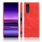 Shockproof Litchi Texture PC + PU Case For Sony Xperia 5(Red) - 1