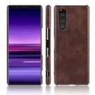 Shockproof Litchi Texture PC + PU Case For Sony Xperia 5(Brown) - 1