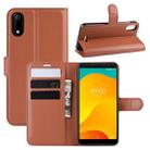 Litchi Texture Horizontal Flip Leather Case for Wiko Sunny 4 Plus, with Wallet & Holder & Card Slots(Brown) - 1
