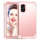 PC+ Silicone Three-piece Anti-drop Protection Case for Galaxy Note10+(Rose gold) - 1