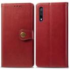 Retro Solid Color Leather Buckle Mobile Phone Protection Leather Case with Lanyard & Photo Frame & Card Slot & Wallet & Bracket Function for Huawei Honor 9X(Red) - 1