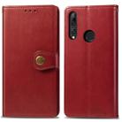 Retro Solid Color Leather Buckle Mobile Phone Protection Leather Case with Lanyard & Photo Frame & Card Slot & Wallet & Bracket Function for Huawei Y9 Prime 2019(Red) - 1