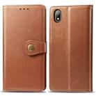 Retro Solid Color Leather Buckle Mobile Phone Protection Leather Case with Lanyard & Photo Frame & Card Slot & Wallet & Bracket Function for Huawei Y5 2019(Brown) - 1