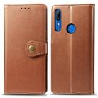 Retro Solid Color Leather Buckle Mobile Phone Protection Leather Case with Lanyard & Photo Frame & Card Slot & Wallet & Bracket Function for Huawei P Smart Z(Brown) - 1