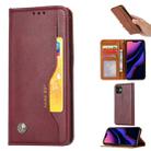 For iPhone 11 Knead Skin Texture Horizontal Flip Leather Case  , with Photo Frame & Holder & Card Slots & Wallet(Wine Red) - 1
