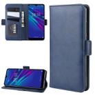 Wallet Stand Leather Cell Phone Case for Huawei Y6 2019，with Wallet & Holder & Card Slots(Dark Blue) - 1