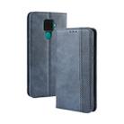 Magnetic Buckle Retro Crazy Horse Texture Horizontal Flip Leather Case for Huawei Nova 5i Pro / Mate 30 Lite, with Holder & Card Slots & Photo Frame(Blue) - 1
