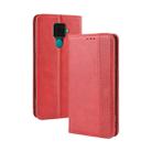 Magnetic Buckle Retro Crazy Horse Texture Horizontal Flip Leather Case for Huawei Nova 5i Pro / Mate 30 Lite, with Holder & Card Slots & Photo Frame(Red) - 1