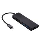 USB 3.0 Hubs 6 in 1 Type C Hub Type-C to HDMI VGA RJ45 Dual USB3.0 PD Charging Port Adapter Cable Converter for Laptop Macbook(Black) - 1