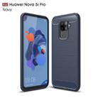 Brushed Texture Carbon Fiber TPU Case for Huawei Nova 5i Pro(Navy Blue) - 1