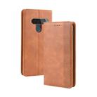 Magnetic Buckle Retro Crazy Horse Texture Horizontal Flip Leather Case for LG G8S ThinQ, with Holder & Card Slots & Photo Frame(Brown) - 1