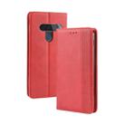 Magnetic Buckle Retro Crazy Horse Texture Horizontal Flip Leather Case for LG G8S ThinQ, with Holder & Card Slots & Photo Frame(Red) - 1