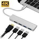 USB-C Hub, Type-C Adapter To HDMI,3 USB 3.0, Portable Aluminum USB C Dongle For MacBook Pro 2018/2017/2016 Chromebook Pixel, DELL XPS13 - 1
