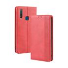 Magnetic Buckle Retro Crazy Horse Texture Horizontal Flip Leather Case fo Vivo Y17 / Y15 / Y3, with Holder & Card Slots & Photo Frame(Red) - 1