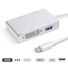 4 in 1 USB 3.1 USB C Type C to HDMI VGA DVI USB 3.0 Adapter Cable for Laptop Apple Macbook Google Chromebook Pixel - 1