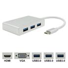 USB C to HDMI VGA USB Hub Adapter 5 in 1 USB 3.1 Converter for Laptop for MacBook,ChromeBook Pixel,Huawei MateBook - 1