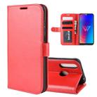 R64 Texture Single Fold Horizontal Flip Leather Case for LG W30, with Holder & Card Slots & Wallet(red) - 1