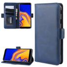 Dual-side Magnetic Buckle Horizontal Flip Leather Case for Galaxy J4+ / J4 Core, with Holder & Card Slots & Wallet & Photo Frame(Dark Blue) - 1
