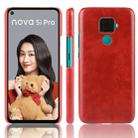 Shockproof Litchi Texture PC + PU Case For Huawei Nova 5i Pro / Mate 30 Lite(Red) - 1