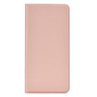 Electric Pressed Plain Texture Ultra-thin Magnetic Suction TPU + PU Leather Case with Holder & Card Slot for Galaxy A10 (Rose gold) - 1