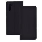 Electric Pressed Plain Texture Ultra-thin Magnetic Suction TPU + PU Leather Case with Holder & Card Slot for Galaxy Note10(Black) - 1