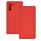 Electric Pressed Plain Texture Ultra-thin Magnetic Suction TPU + PU Leather Case with Holder & Card Slot for Galaxy Note10(Red) - 1