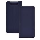 Electric Pressed Plain Texture Ultra-thin Magnetic Suction TPU + PU Leather Case with Holder & Card Slot for Galaxy A80(Blue) - 1