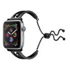 For Apple Watch 3/2/1 Generation 38mm Universal Black One Diamond Stainless Steel Bracelet Band(Black) - 1