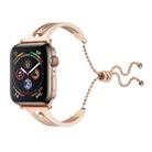 For Apple Watch 3/2/1 Generation 38mm Universal Rose Gold One Diamond Stainless Steel Bracelet Strap(Rose Gold) - 1