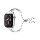 For Apple Watch 3/2/1 42mm Universal Silver Diamond Stainless Steel Bracelet Strap(Silver) - 1