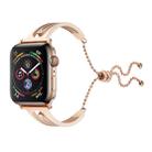 For Apple Watch 3/2/1 42mm Universal Rose Gold Diamond Stainless Steel Bracelet Strap(Rose Gold) - 1