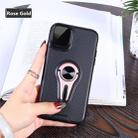    Non-slip Y-shaped TPU Mobile Phone Case with Rotating Car Bracket for iPhone 11 Pro Max(Rose Gold) - 1