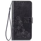 For LG W10 Lucky Clover Pressed Flowers Pattern Leather Case , with Holder & Card Slots & Wallet & Hand Strap(Black) - 2