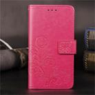 For LG W10 Lucky Clover Pressed Flowers Pattern Leather Case , with Holder & Card Slots & Wallet & Hand Strap(Rose) - 1