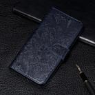 For iPhone 11 Pro Max Lace Flower Embossing Pattern Horizontal Flip Leather Case, with Holder & Card Slots & Wallet & Photo Frame & Lanyard(Dark Blue) - 1