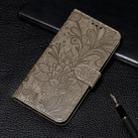 For iPhone 11 Pro Max Lace Flower Embossing Pattern Horizontal Flip Leather Case, with Holder & Card Slots & Wallet & Photo Frame & Lanyard(Gray) - 1