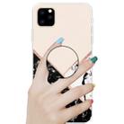 For iPhone 11 Pro 3D Marble Soft Silicone TPU CaseCover with Bracket (Black and White Powder) - 2
