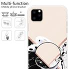 For iPhone 11 Pro 3D Marble Soft Silicone TPU CaseCover with Bracket (Black and White Powder) - 4