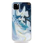 For iPhone 11 3D Marble Soft Silicone TPU Case Cover with Bracket (Golden Line Blue) - 1