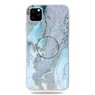 For iPhone 11 3D Marble Soft Silicone TPU Case Cover with Bracket (Silver Blue) - 1