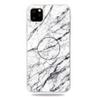 For iPhone 11 3D Marble Soft Silicone TPU Case Cover with Bracket (White) - 1