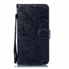 Lace Flower Embossing Pattern Horizontal Flip Leather Case for  Moto One Pro , with Holder & Card Slots & Wallet & Photo Frame & Lanyard(Dark Blue) - 1