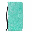 Lace Flower Embossing Pattern Horizontal Flip Leather Case for Moto P40 Power, with Holder & Card Slots & Wallet & Photo Frame & Lanyard(Green) - 1