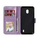 Lace Flower Embossing Pattern Horizontal Flip Leather Case for Nokia 2.2 , with Holder & Card Slots & Wallet & Photo Frame & Lanyard(Purple) - 1