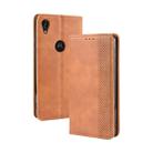 Magnetic Buckle Retro Crazy Horse Texture Horizontal Flip Leather Case for Motorola Moto E6,with Holder & Card Slots & Photo Frame(Brown) - 1