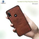 PINWUYO Shockproof Waterproof Full Coverage PC + TPU + Skin Protective Case for Motorola Moto P40 / P50 / One Vision(Brown) - 1