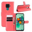 Litchi Texture Horizontal Flip Leather Case for Huawei Mate 30 Lite / Nova 5i Pro, with Wallet & Holder & Card Slots(red) - 1